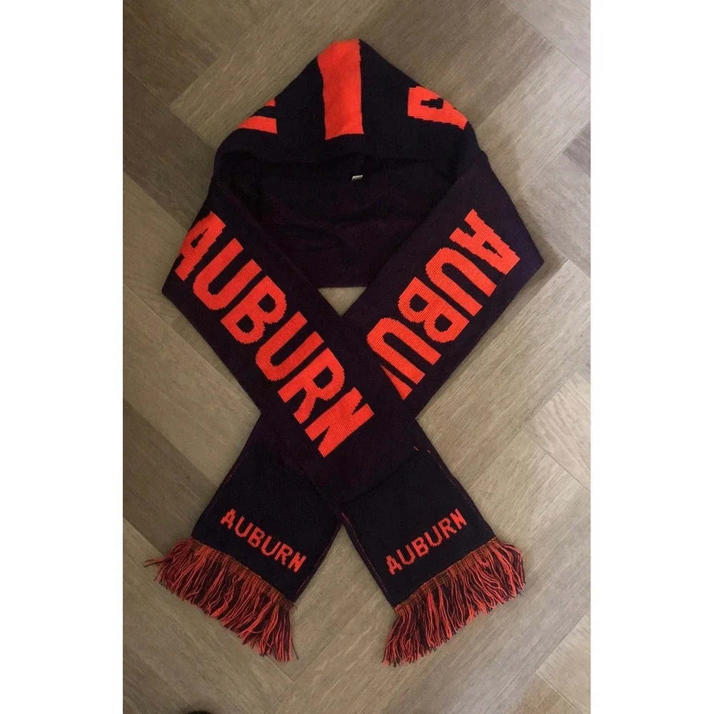 Auburn University Hooded Scarf with Pockets Navy Blue Orange 66